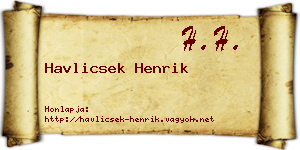 Havlicsek Henrik névjegykártya